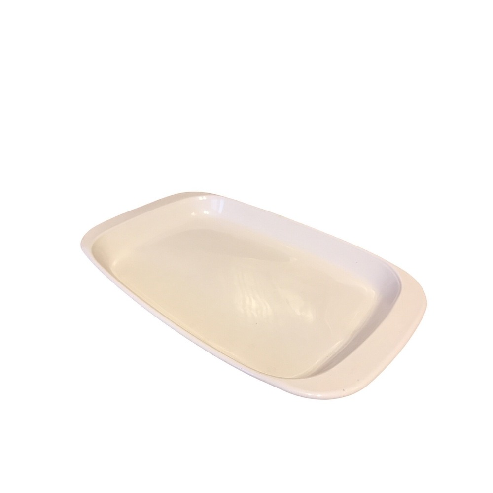 White‎ Ceramic Serving Tray Rectangle Platter Catchall Home Decor Neutral